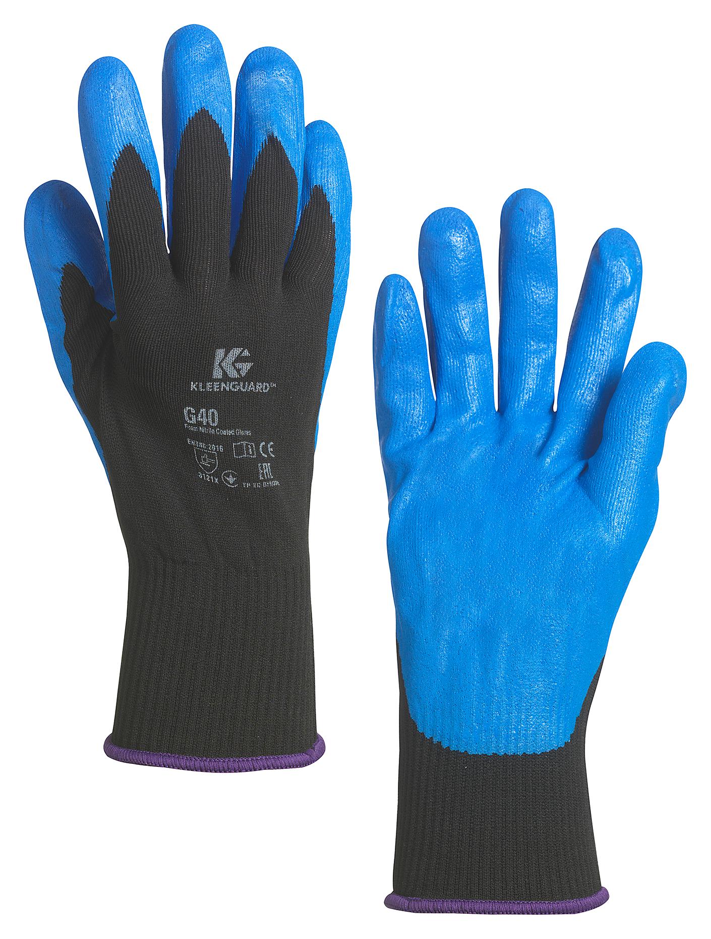 Kleenguard 40227 Glove, Knit Wrist, L, Blue/black