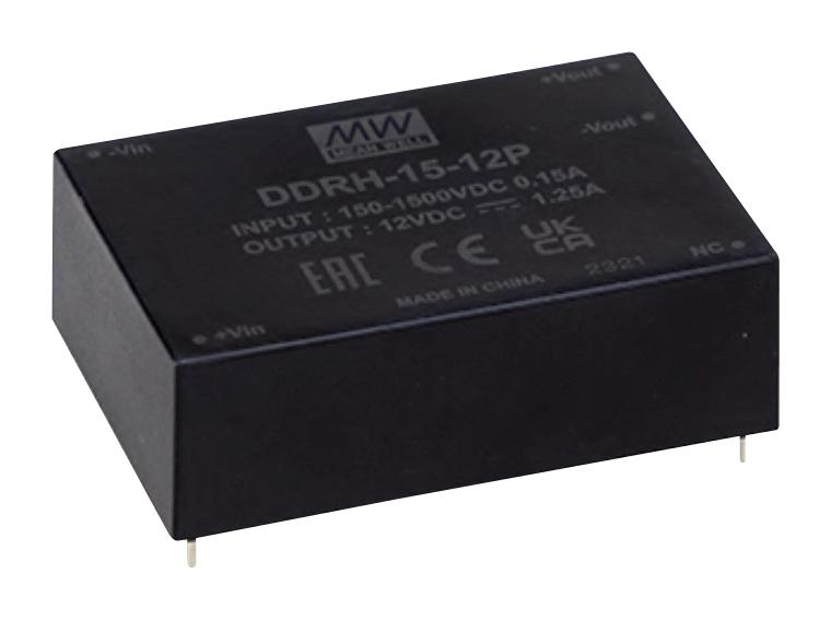 MEAN WELL Ddrh-15-24P Dc-Dc Converter, 24V, 0.625A