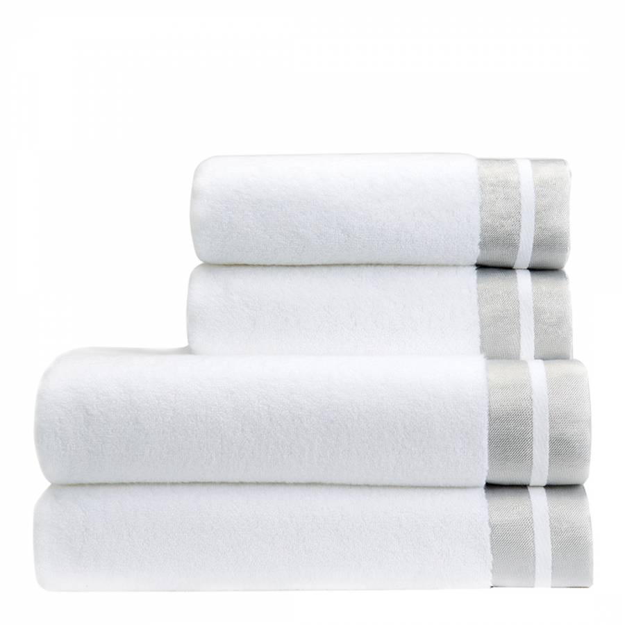 Mode Hand Towel White/Silver