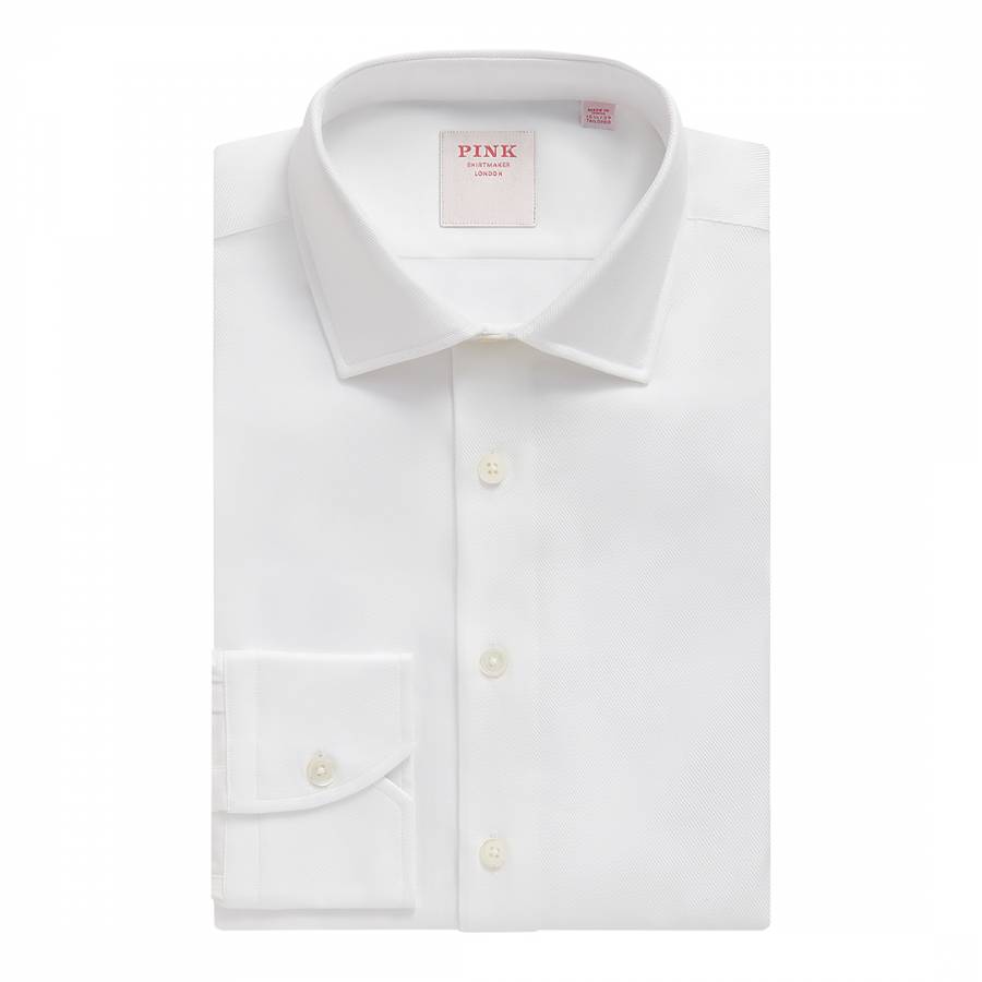 White Royal Twill Tailored Fit Cotton Shirt