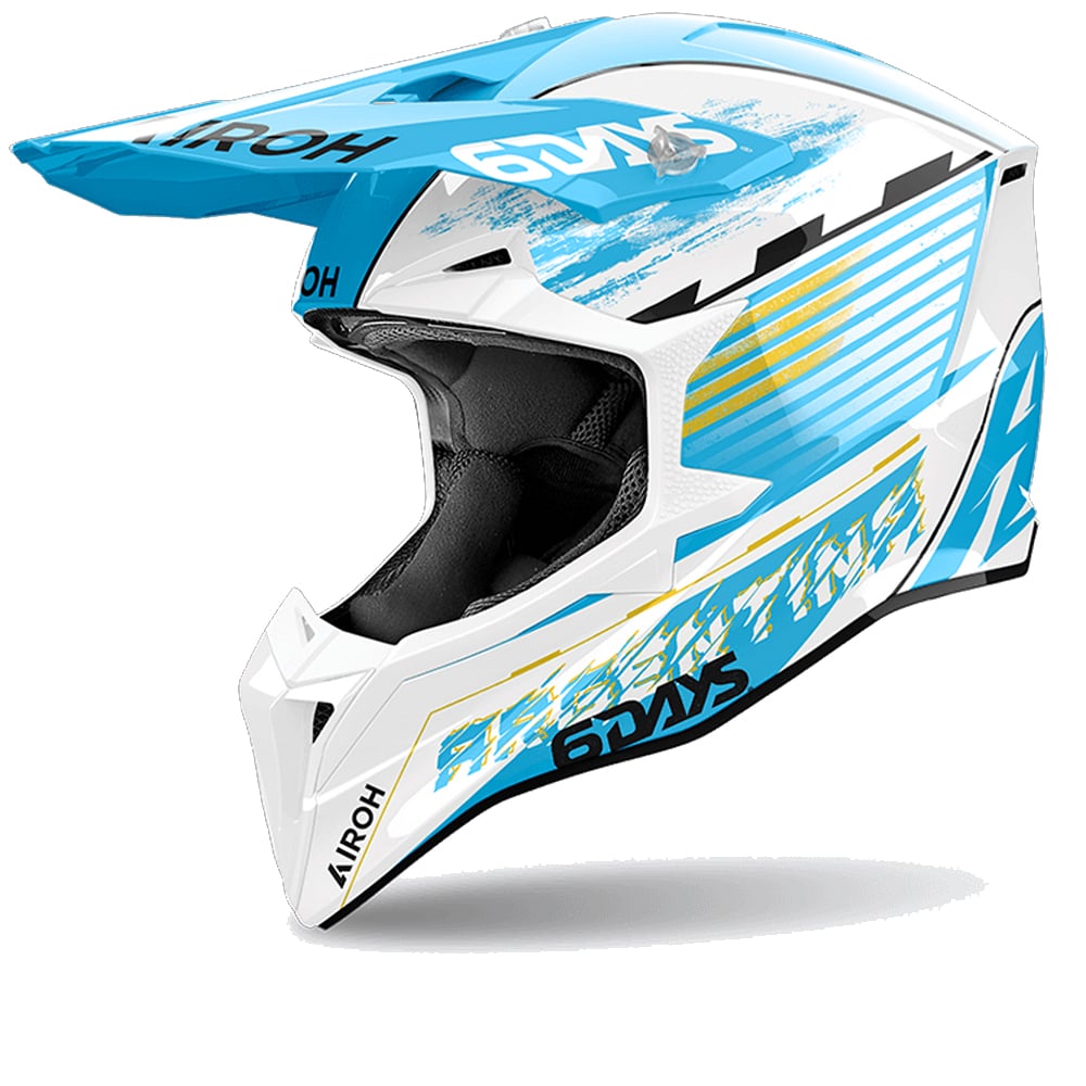 Airoh Wraaap Six Days Argentina 2023 White Blue Offroad Helmet Size S
