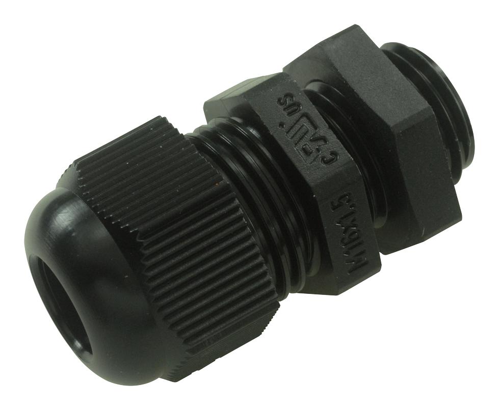 Jacob 50011M16Pasw-F Cable Gland, Pa, 10mm, M16, Black