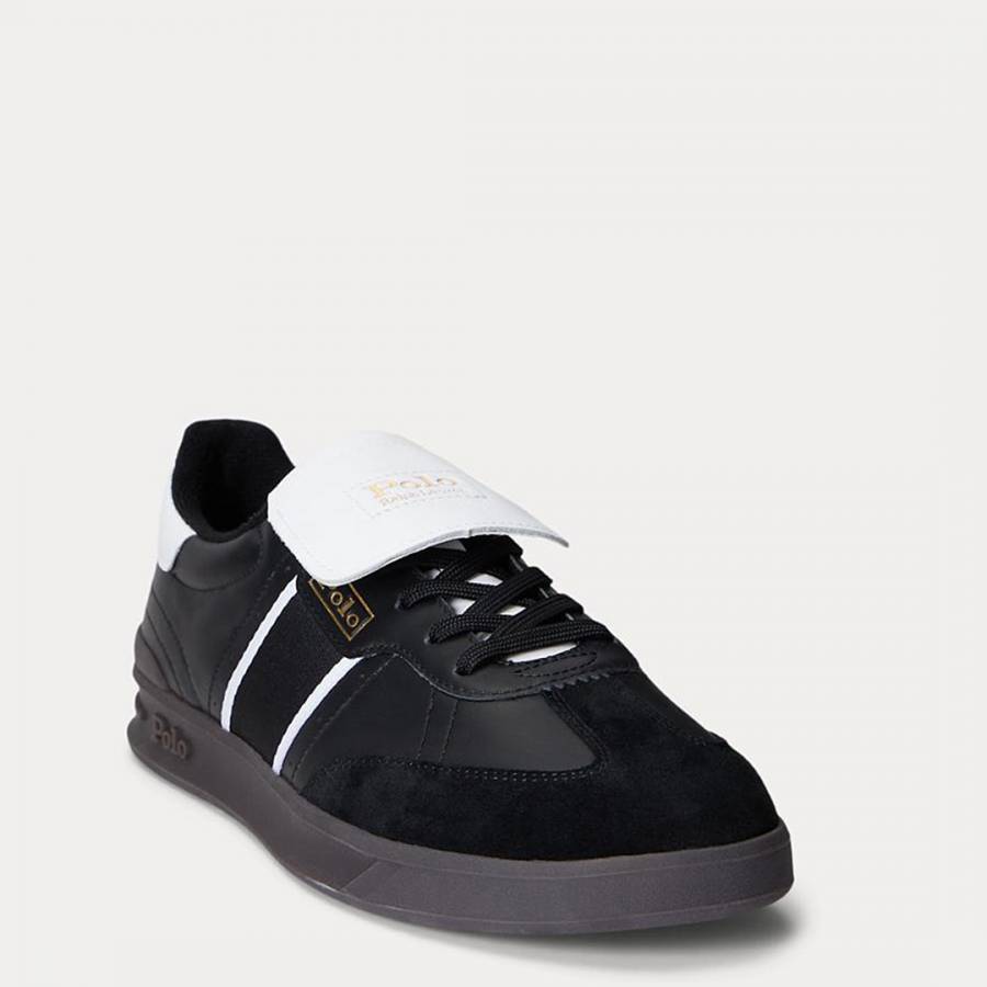 Black/White Heritage Leather Trainers
