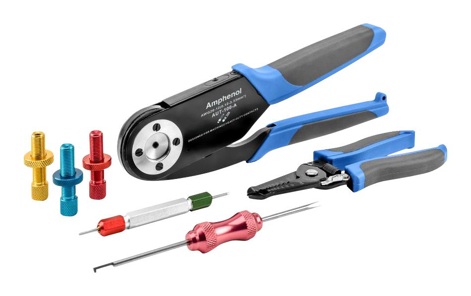 Amphenol Sine/tuchel Autk-100 Crimping Tool Kit, 20/16/12 Size Contact