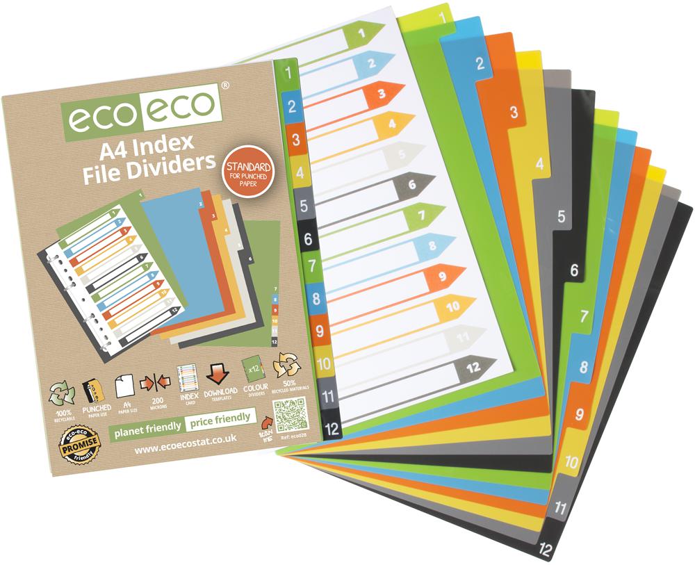 Eco-Eco Eco028 A4 Set 12 Index File Dividers