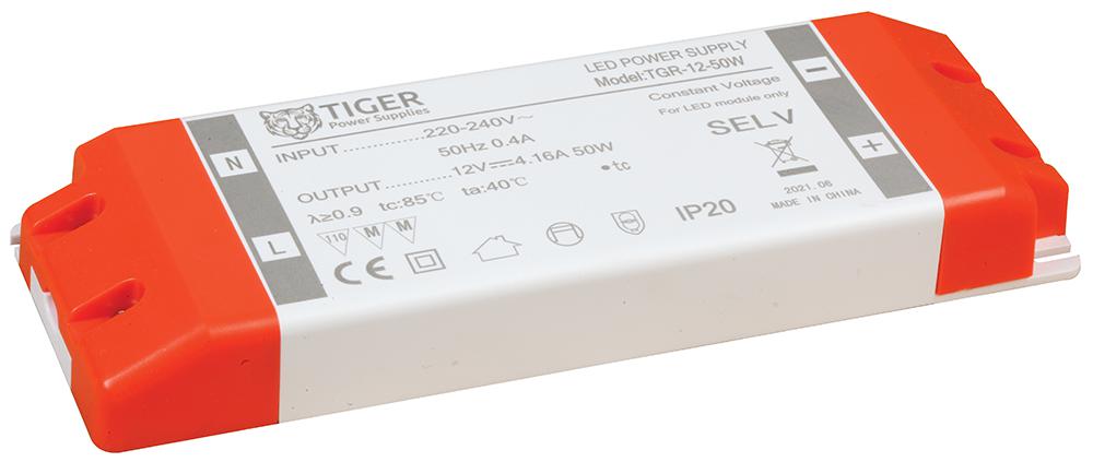 Tiger Power Supplies Tgr-12V-50W Led Driver, Constant Voltage, 50W
