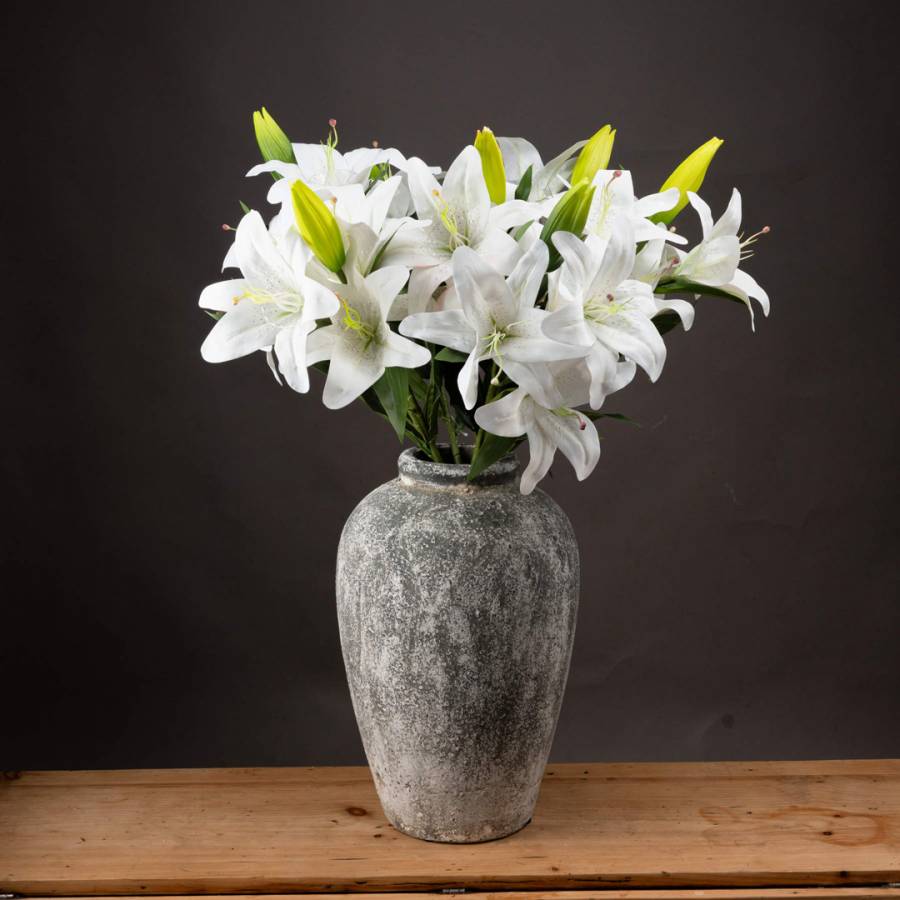 Faux White Lily Flower