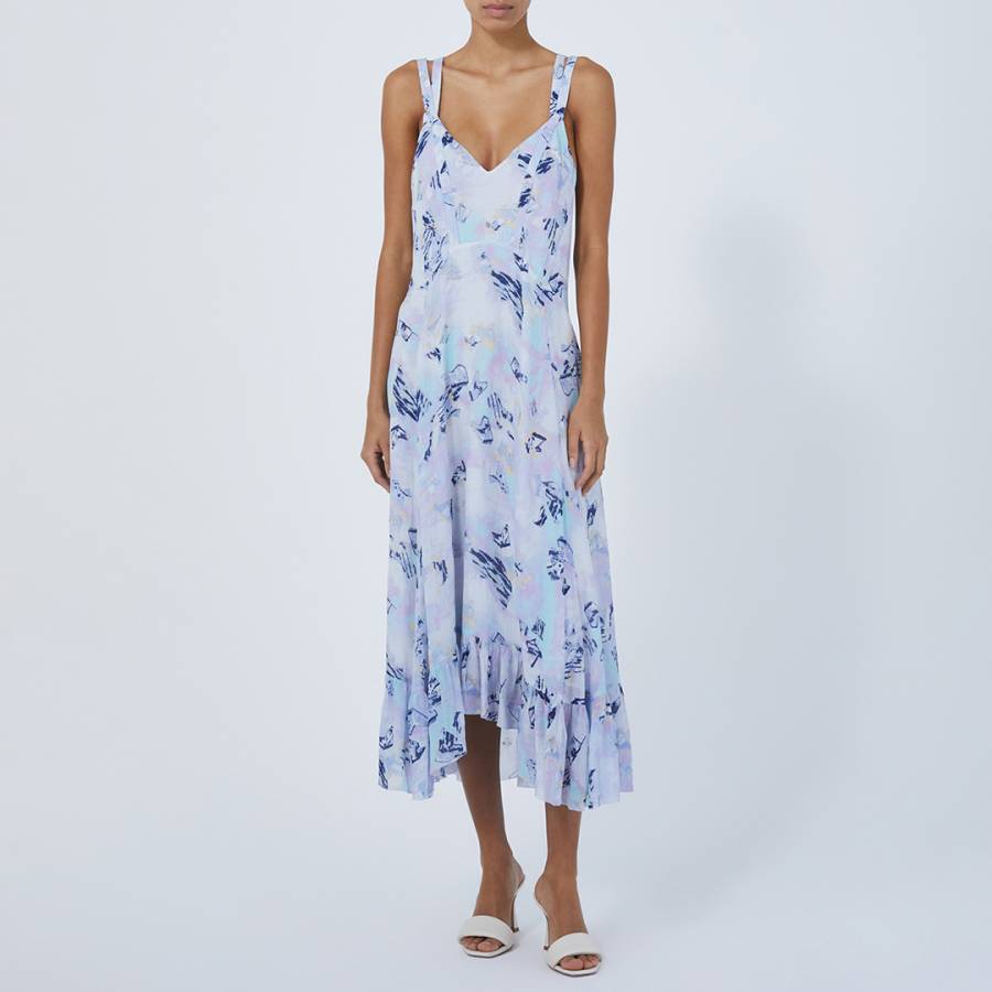 Blue Floral Swing Dress