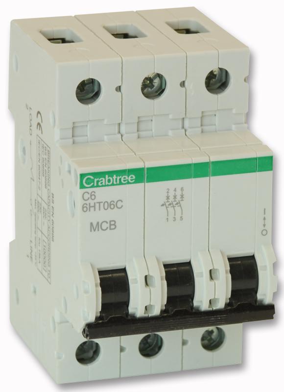 Crabtree 6Ht06C 6A Tp Mcb C Curve 10Ka - Each