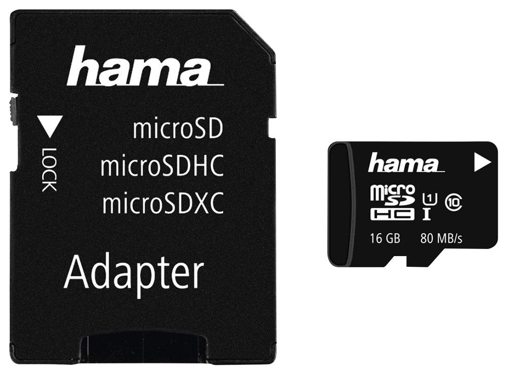 Hama 00124150 16Gb C10 Uhs-I Microsdhc, 80Mb/s