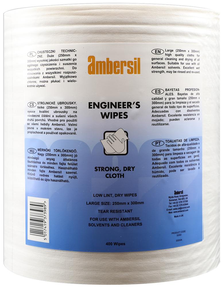 Ambersil 33353 Engineers Wipes
