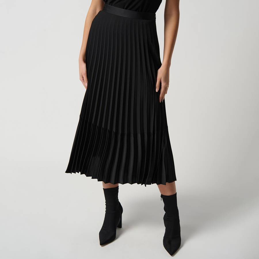 Black Georgette Plated Skirt