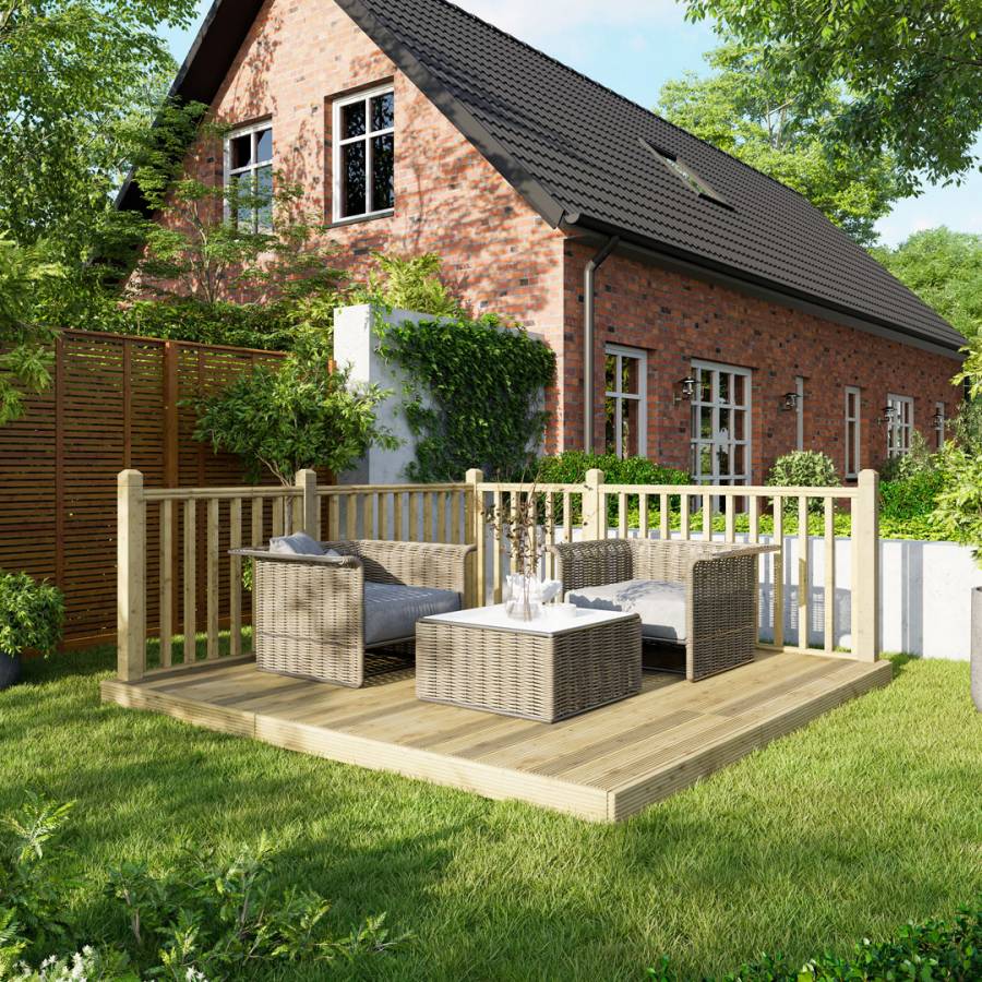 SAVE £104  - 10x10 Power Deck - Handrails on Two Sides