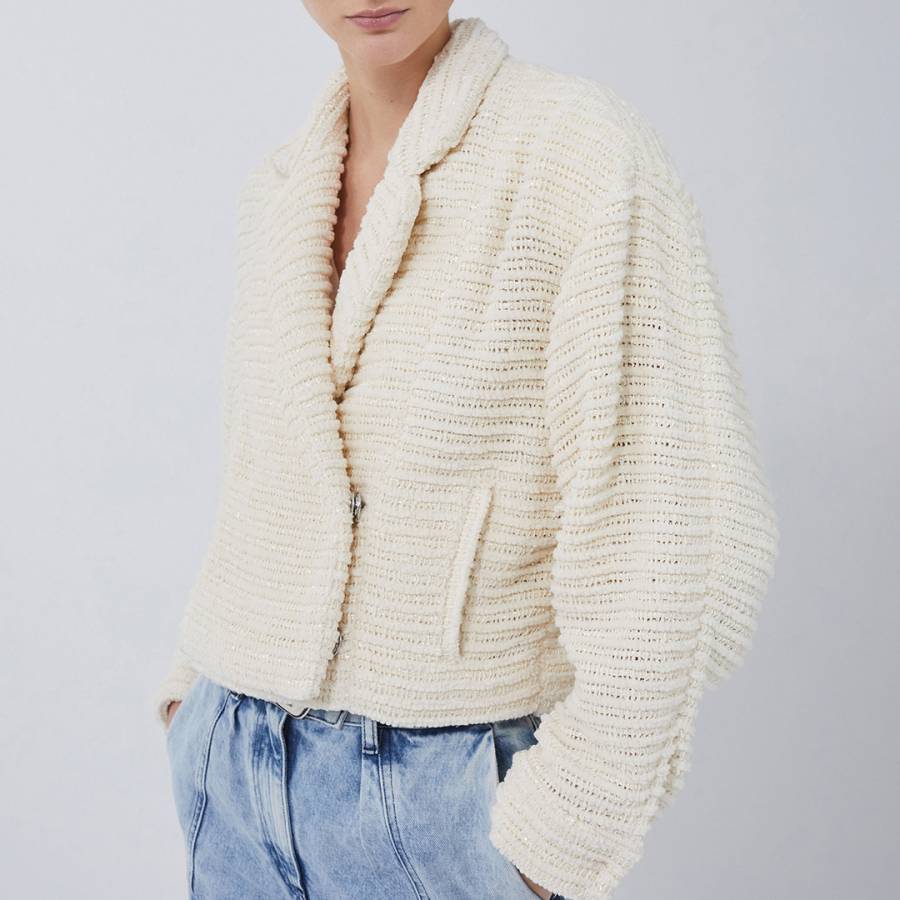 Ecru Waffle Crop Jacket