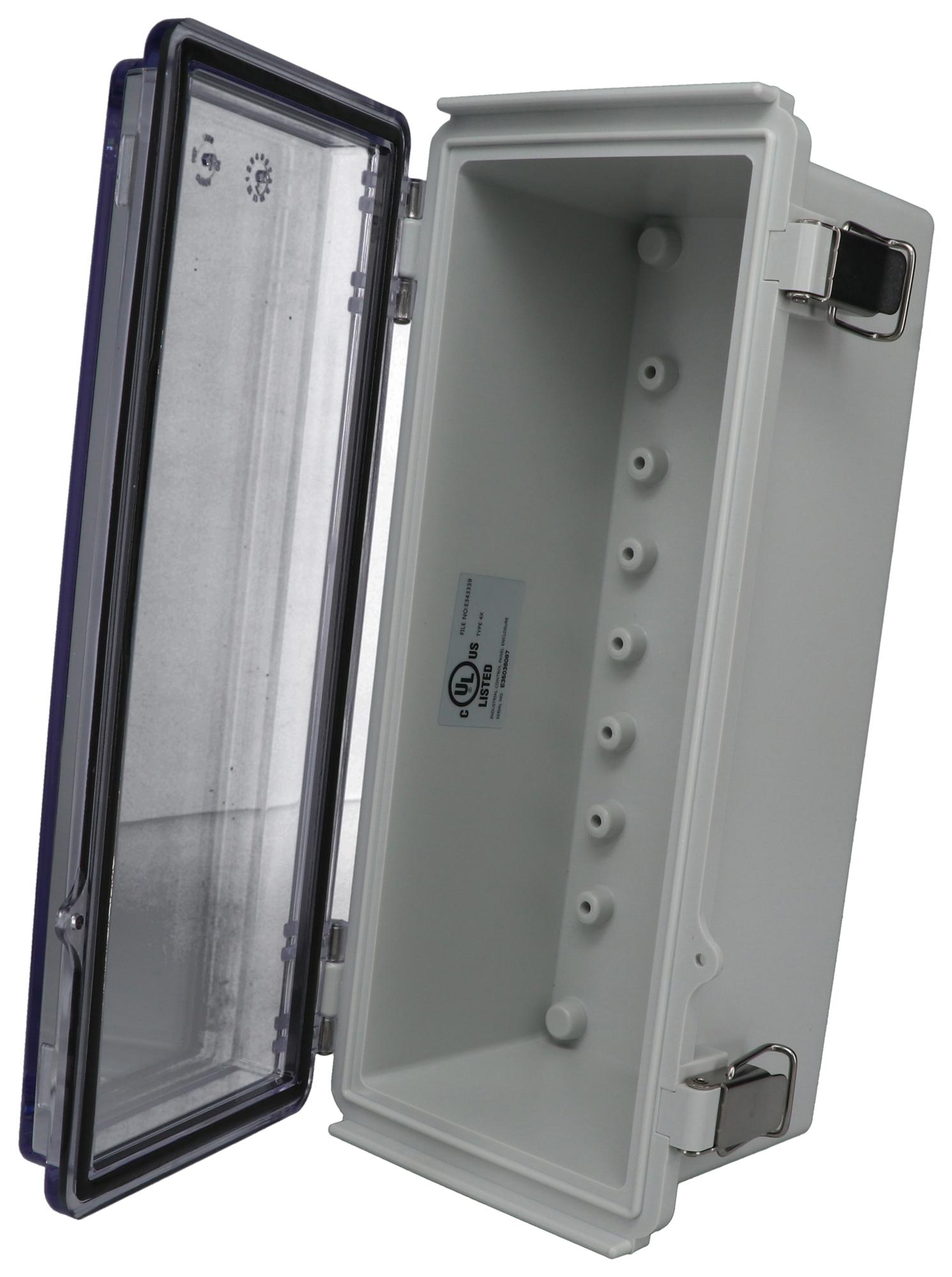 Bud Industries Ptq-11042-C Enclosure, Multipurpose, Pc, Grey/clear