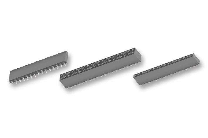 Samtec Ssm-118-L-Sv Socket, 2.54mm, Smt, 1X18Way