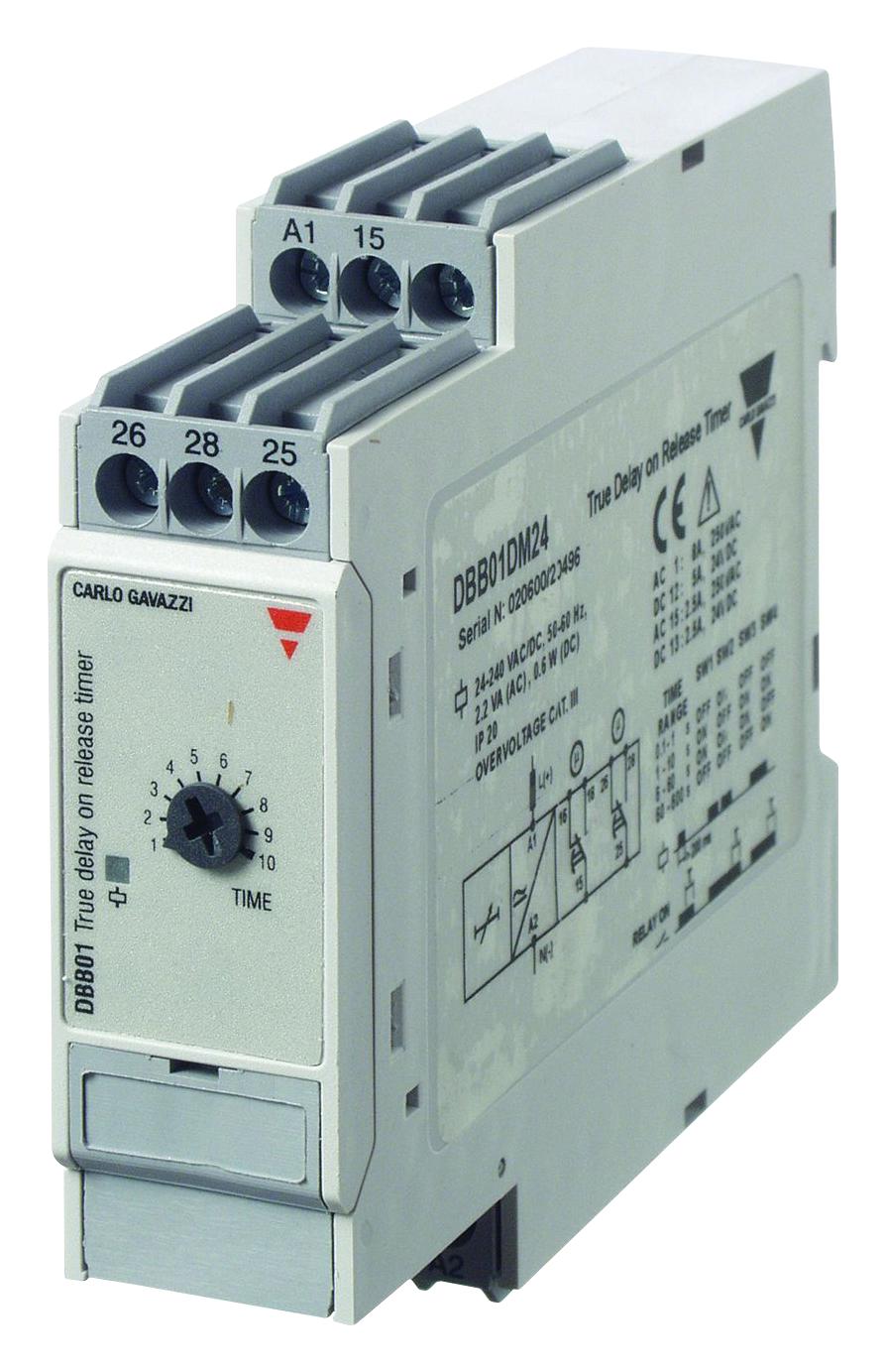 Carlo Gavazzi Pbb01Dm24 Analogue Timer Controller, 0.1-600S, 8A