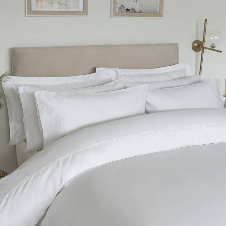 800TC Cotton Sateen King Fitted Sheet White