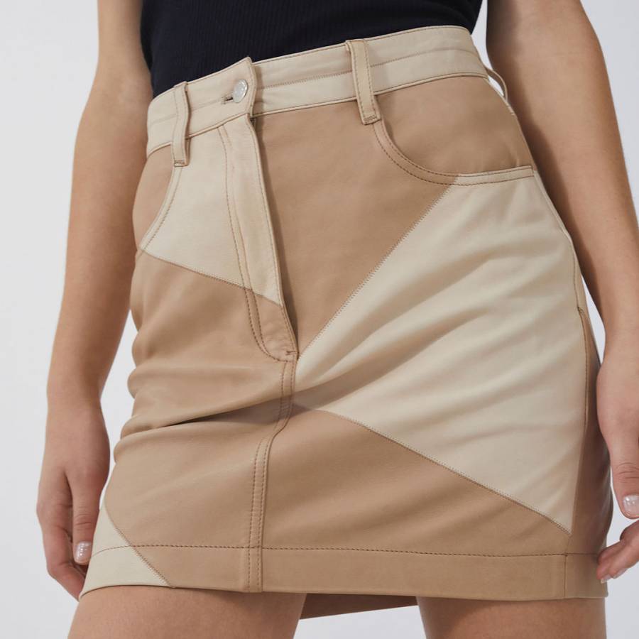 Beige Abstract Skirt