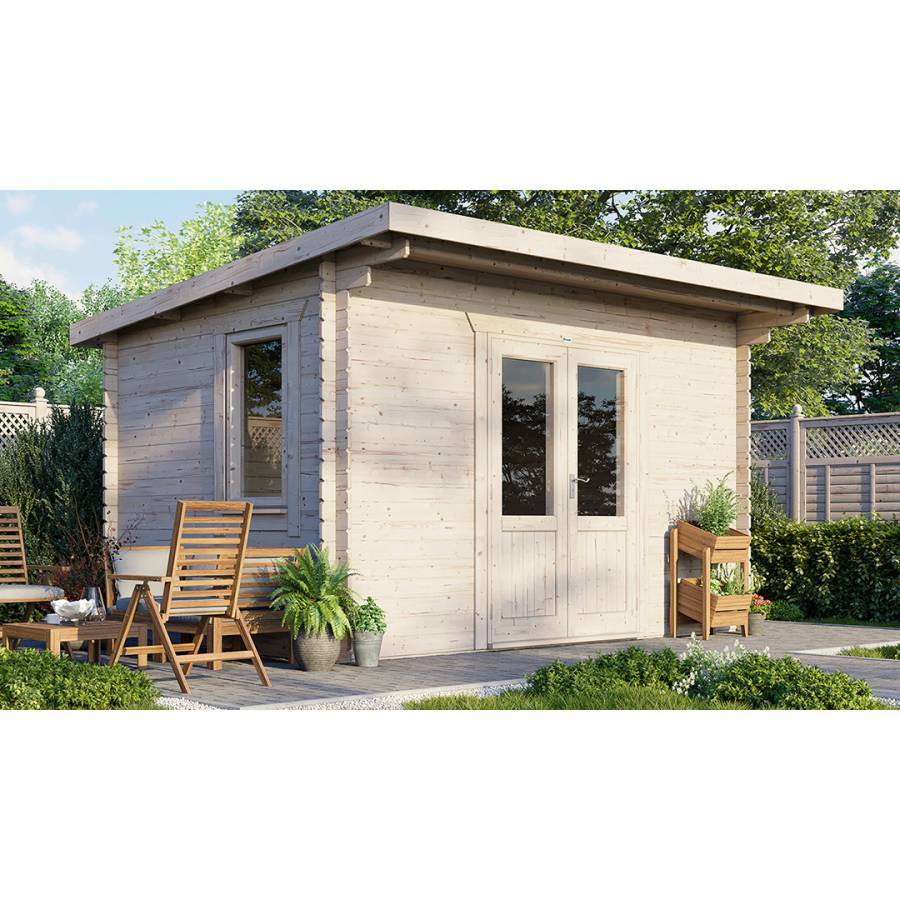 SAVE £510 14x10 Power Pent Log Cabin Doors Central  -  28mm
