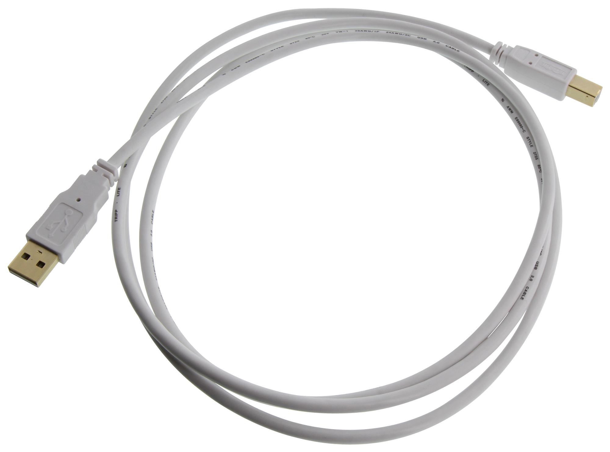 Eaton Tripp Lite U022Ab-006-Wh Usb Cable, 2.0 Type A-B Plug, 6Ft