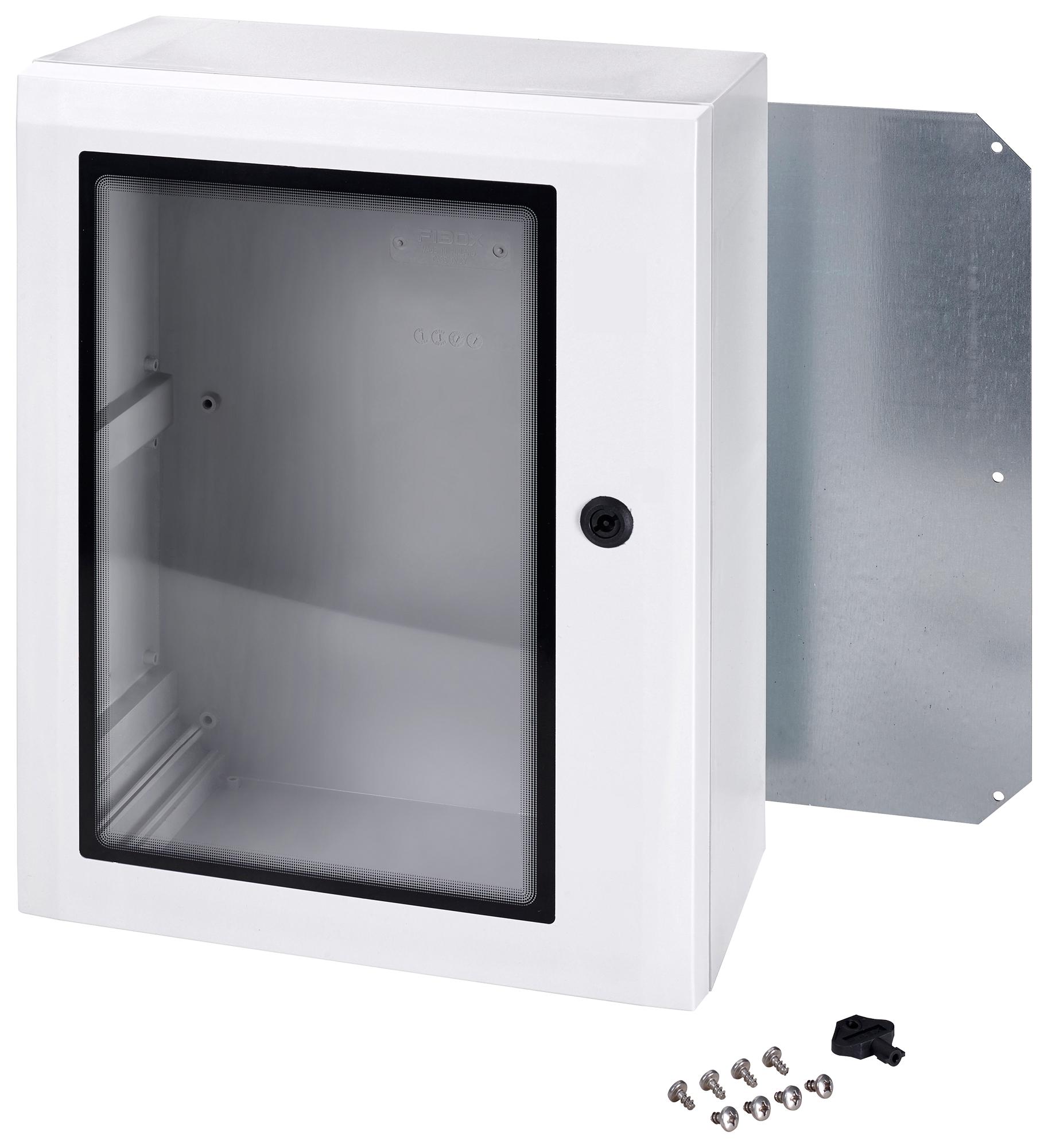 Fibox Arca 302015W Enclosure W/window, Multipurpose, Gry/pc
