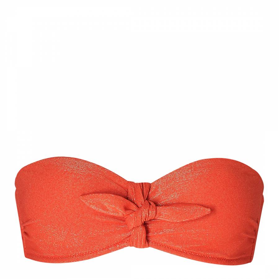 Red Bow Bandeau Bikini Top