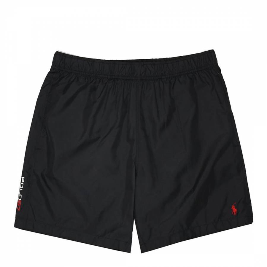 Black Ripstop Athletic Shorts