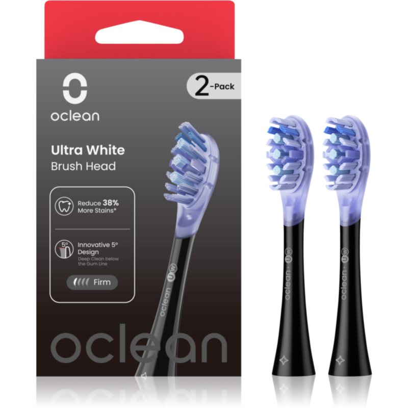 Oclean Ultra White UW02 spare heads Black 2 pc