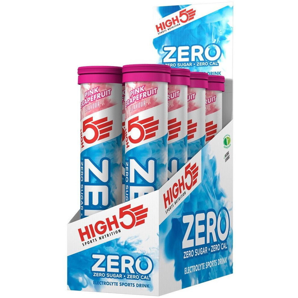 High5 Zero Hydration Tabs Pink Grapefruit - 20 Tabs Per Tube - Pack Of 8