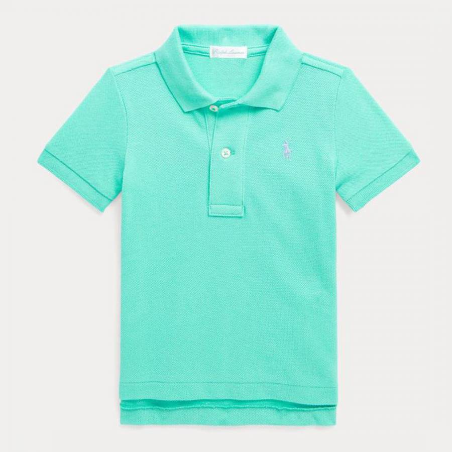 Baby Boy's Mint Cotton Logo Polo Shirt
