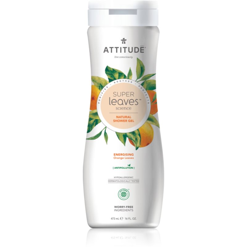 Attitude Super Leaves Orange Leaves natural shower gel with detoxifying effect 473 ml