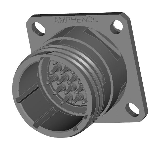 Amphenol Aerospace Tvps00Ds-15-19P Mil Spec Cir Connector, Rcpt, 15-19, Crimp