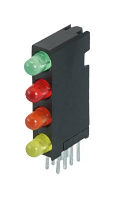 Dialight 568-0102-173F Ckt Board Indicator, R/g/o/y, 3mm, Th