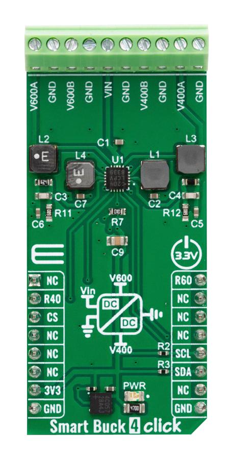 MikroElektronika Mikroe-5750 Smart Buck 4 Click Add-On Board, 3.3V
