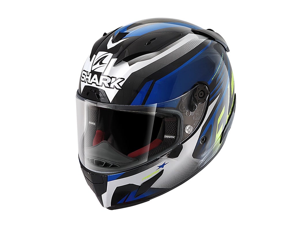 Shark Race-R Pro Aspy Black Blue Yellow KBY Full Face Helmet XS