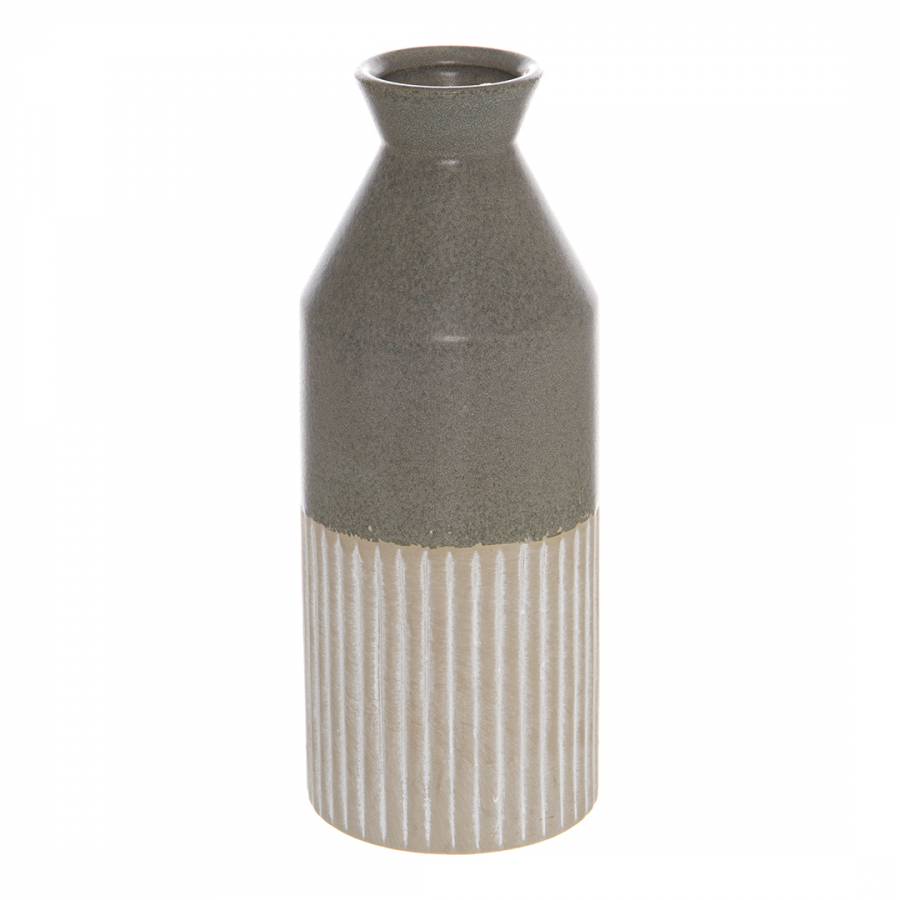 Mason Collection Grey Ceramic Ellipse Vase