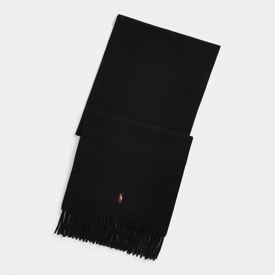 Black Tassel Wool Scarf