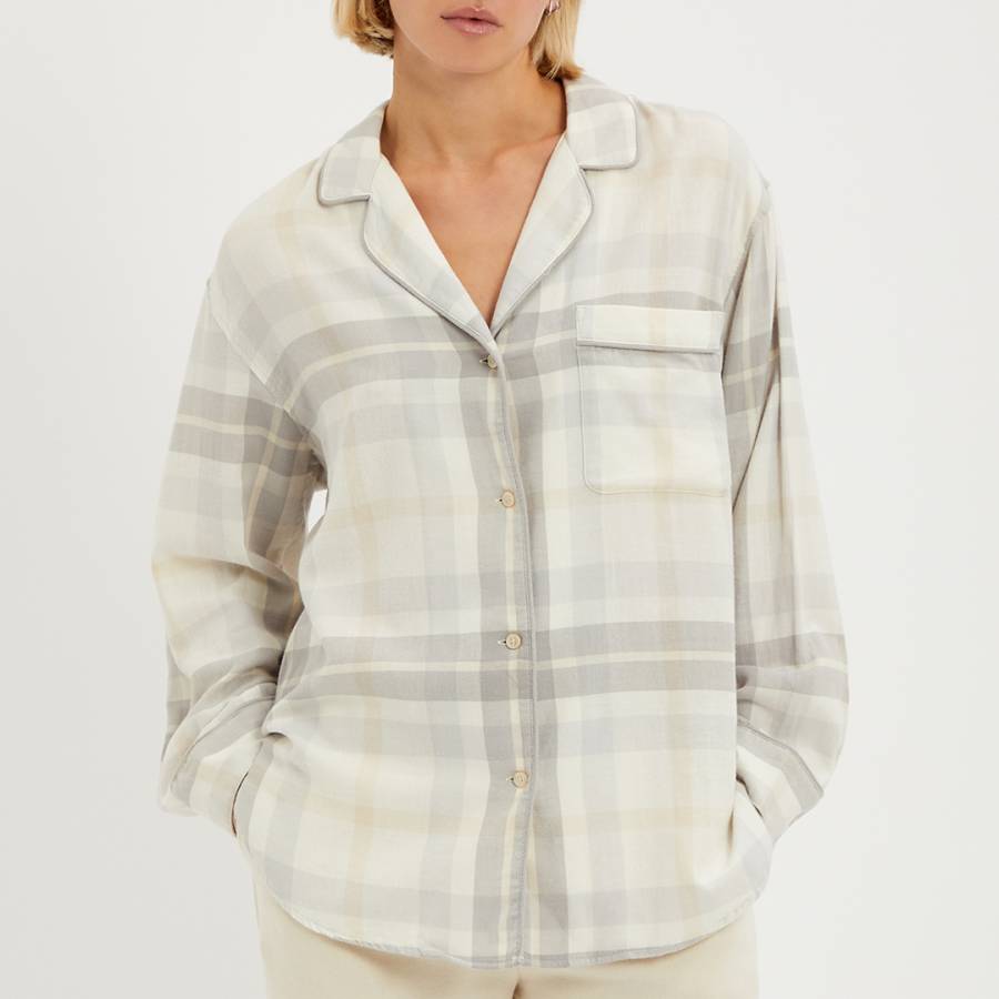 Grey/Beige Check Top