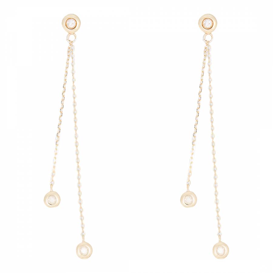 Yellow Gold Hovering over your heart Diamond Earrings