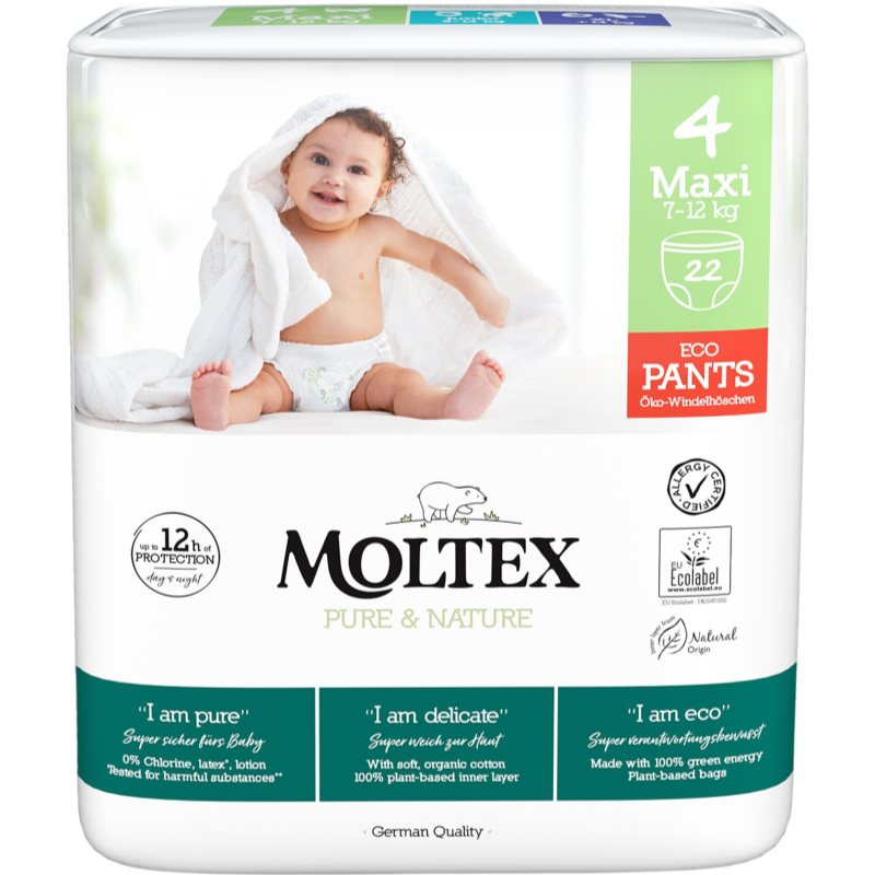 Moltex Pure & Nature Maxi Size 4 disposable nappy pants 7-12 kg 22 pc