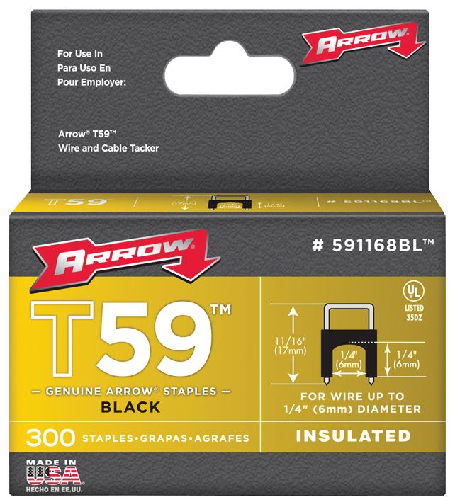 Arrow Fastener 591168Bl 6mm X 6mm Black Ins Staples (300)