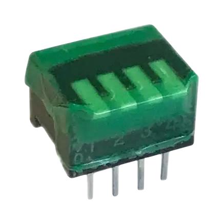 Cts 195-4Mst Dip Switch, 0.1A, 50Vdc, 4Pos, Tht