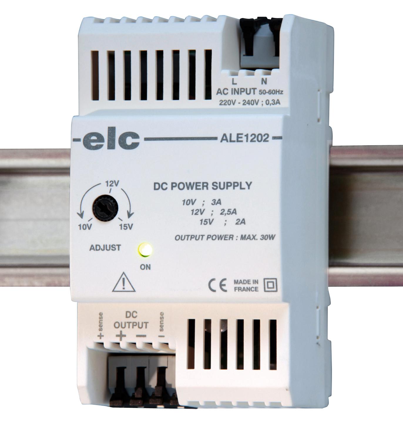 Elc Ale1202 Power Supply, 1 Output, Din Rail, 30W