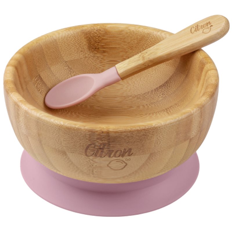 Citron Bamboo Bowl bowl with suction cup Blush Pink 300 ml