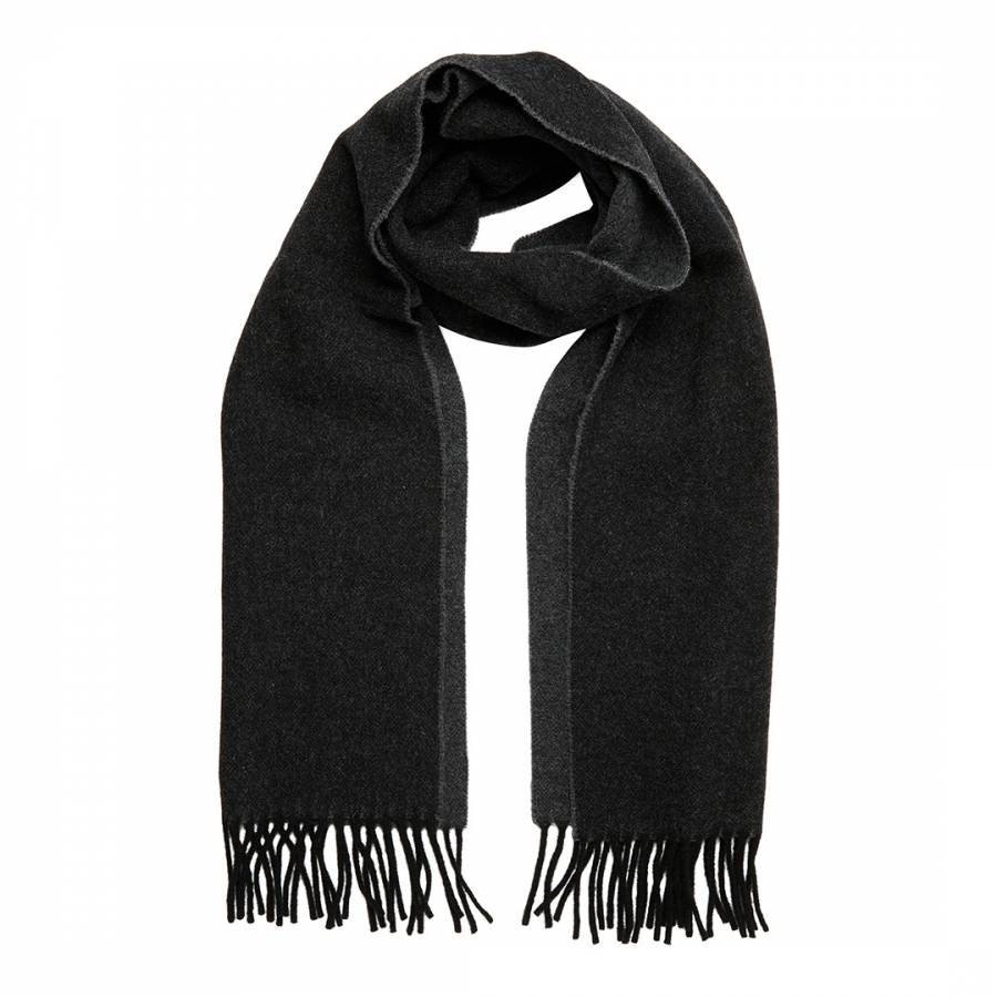 Black Double Faced Wool Scarf
