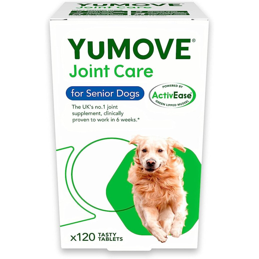 YuMOVE Senior Dog | High Strength Joint Supplement for Older, Stiff Dogs with Glucosamine, Chondroitin, | Aged 9+ | 120 Tablets,Package may vary