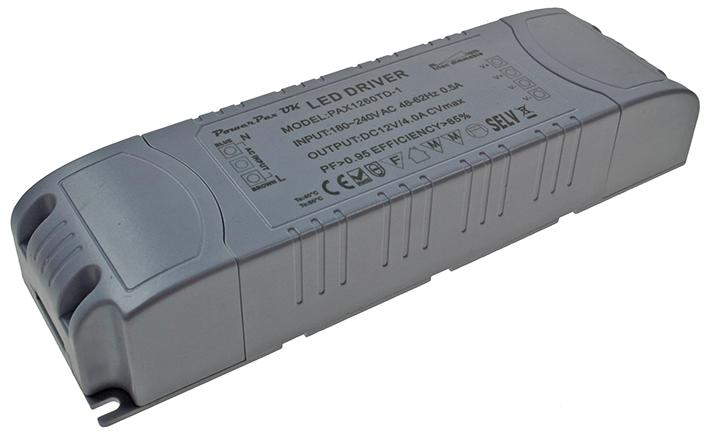Powerpax Pax1260Td-1 Mains Dimmable Led Driver Cv 12Vdc 4A