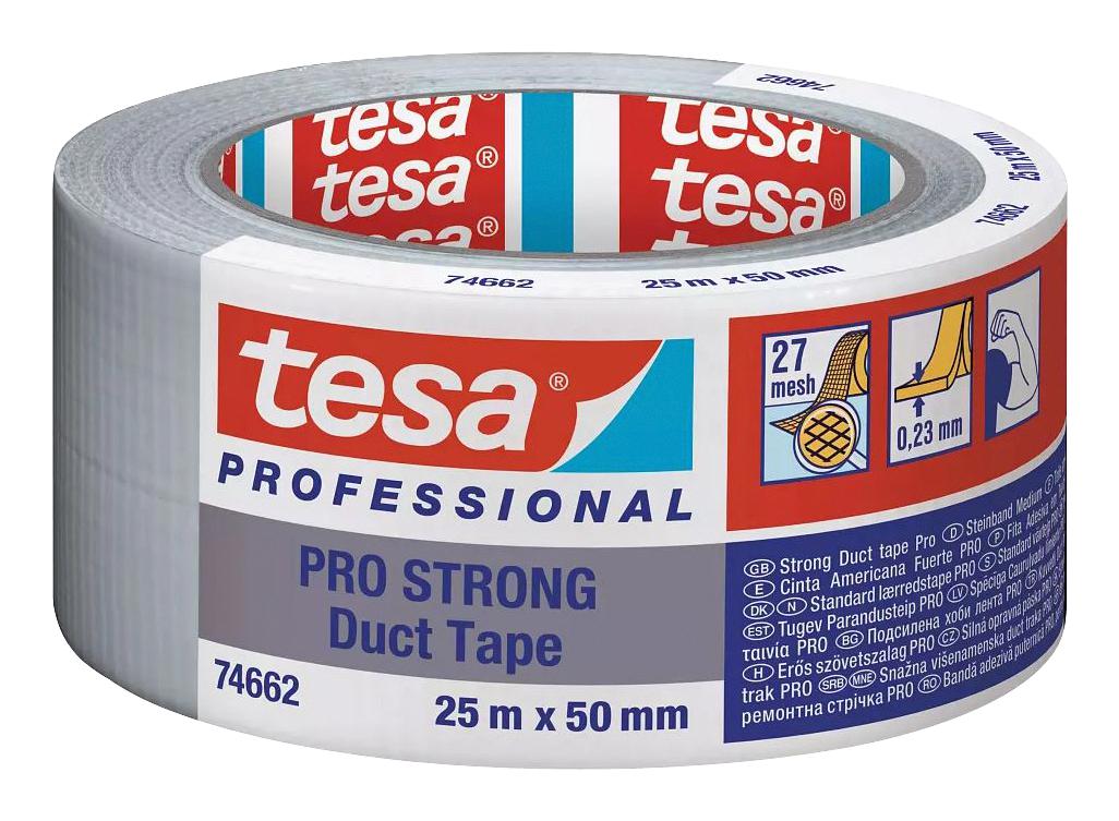 Tesa 74662, Grey, 25M X 50mm Tape, Duct, 50mm X 25M, Grey