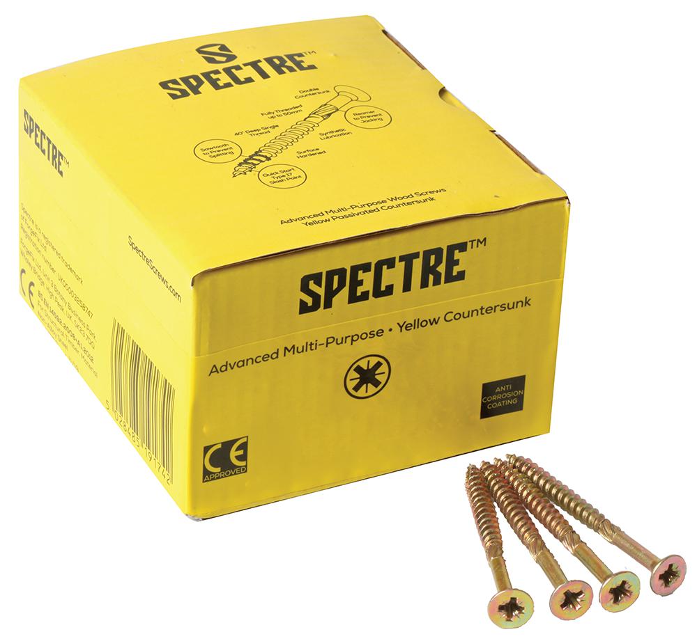Spectre Spe440Y Advanced Wood Screw Yellow 4X40mm Pk200